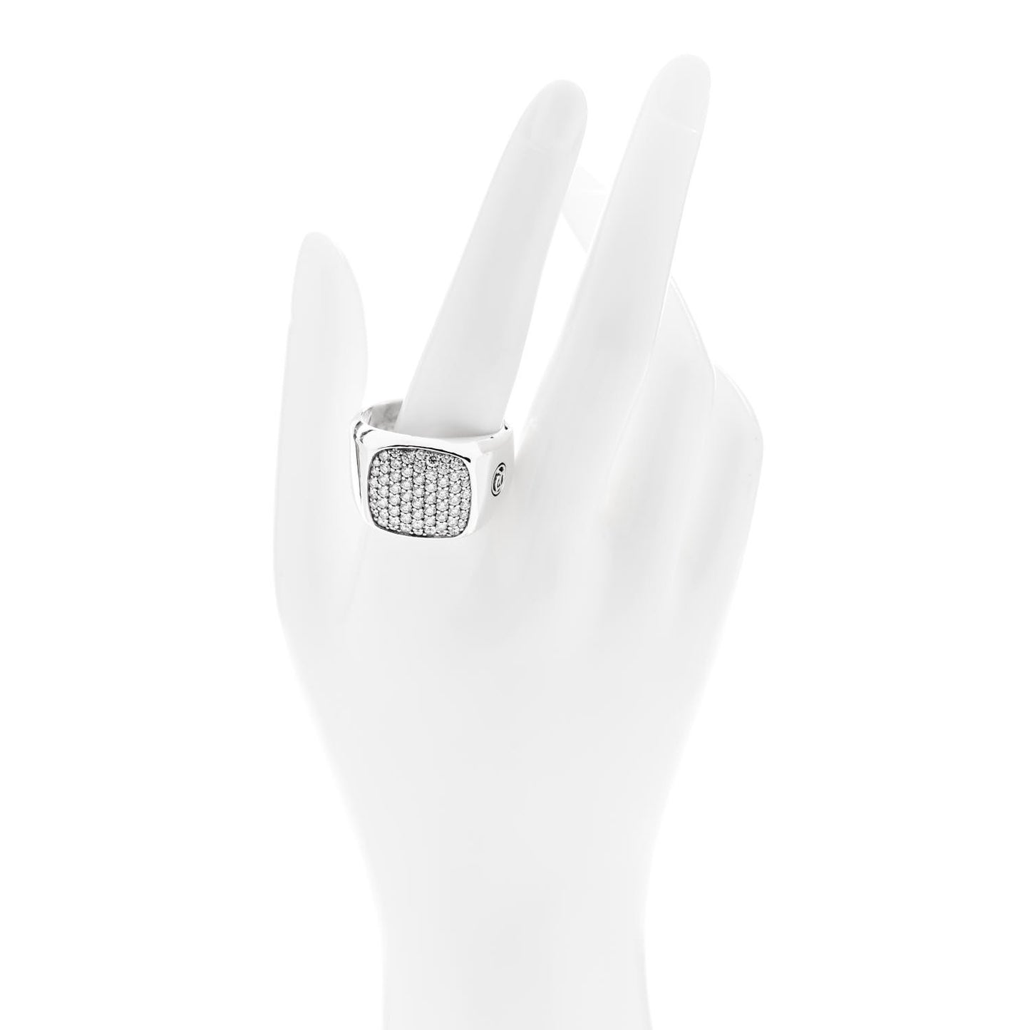 Sterling Silver Diamond Mens Pave Signet Ring 71 13.25