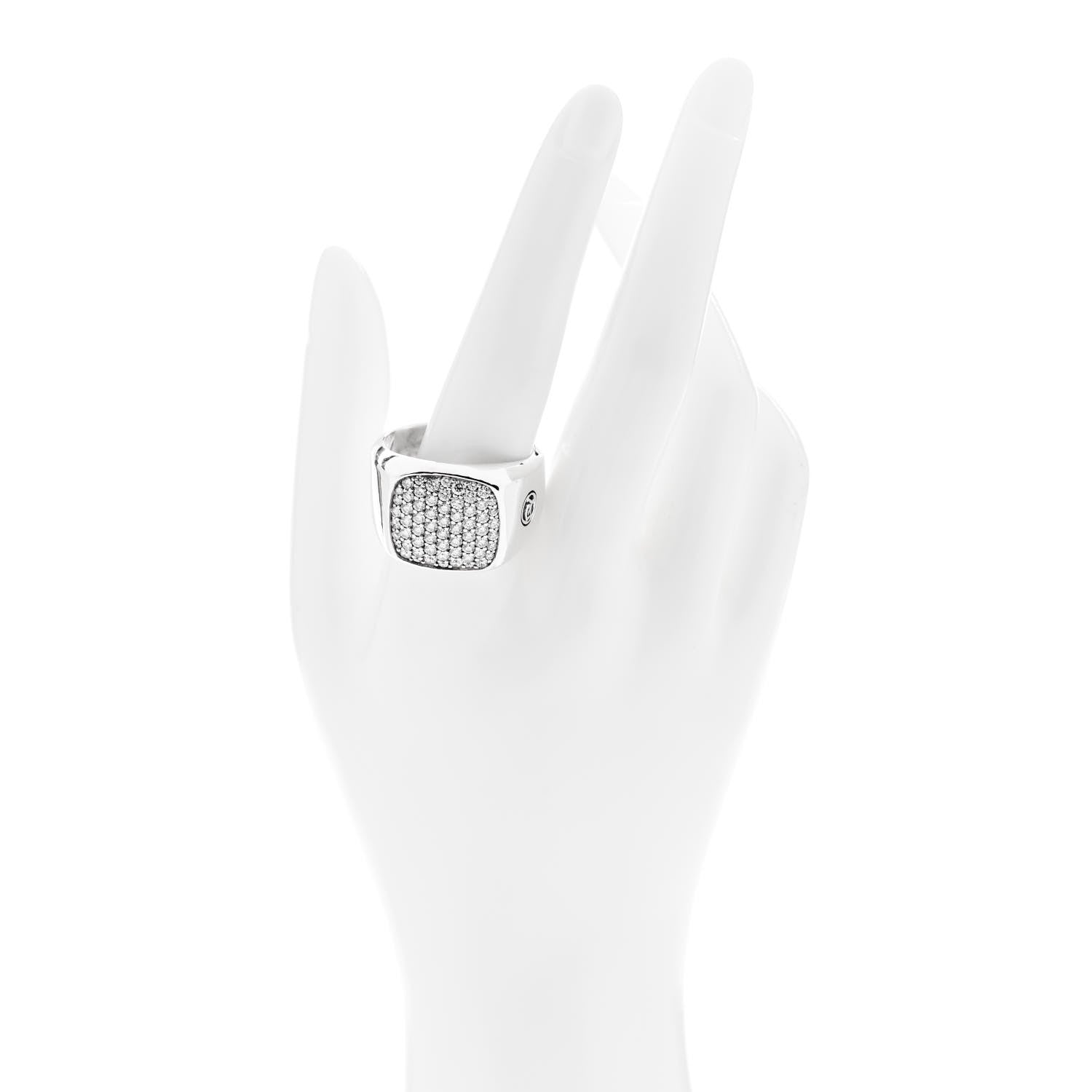 David Yurman Sterling Silver Diamond Mens Pave Signet Ring 71 13.25 2 of 5