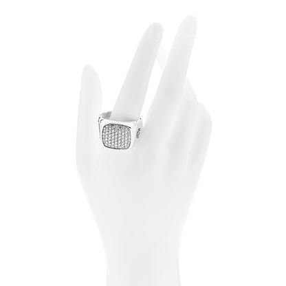 David Yurman Sterling Silver Diamond Mens Pave Signet Ring 71 13.25 2 of 5
