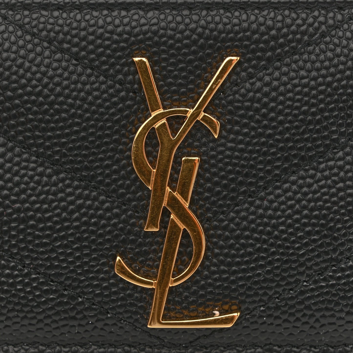 Grain De Poudre Matelasse Chevron Monogram Credit Card Case Black