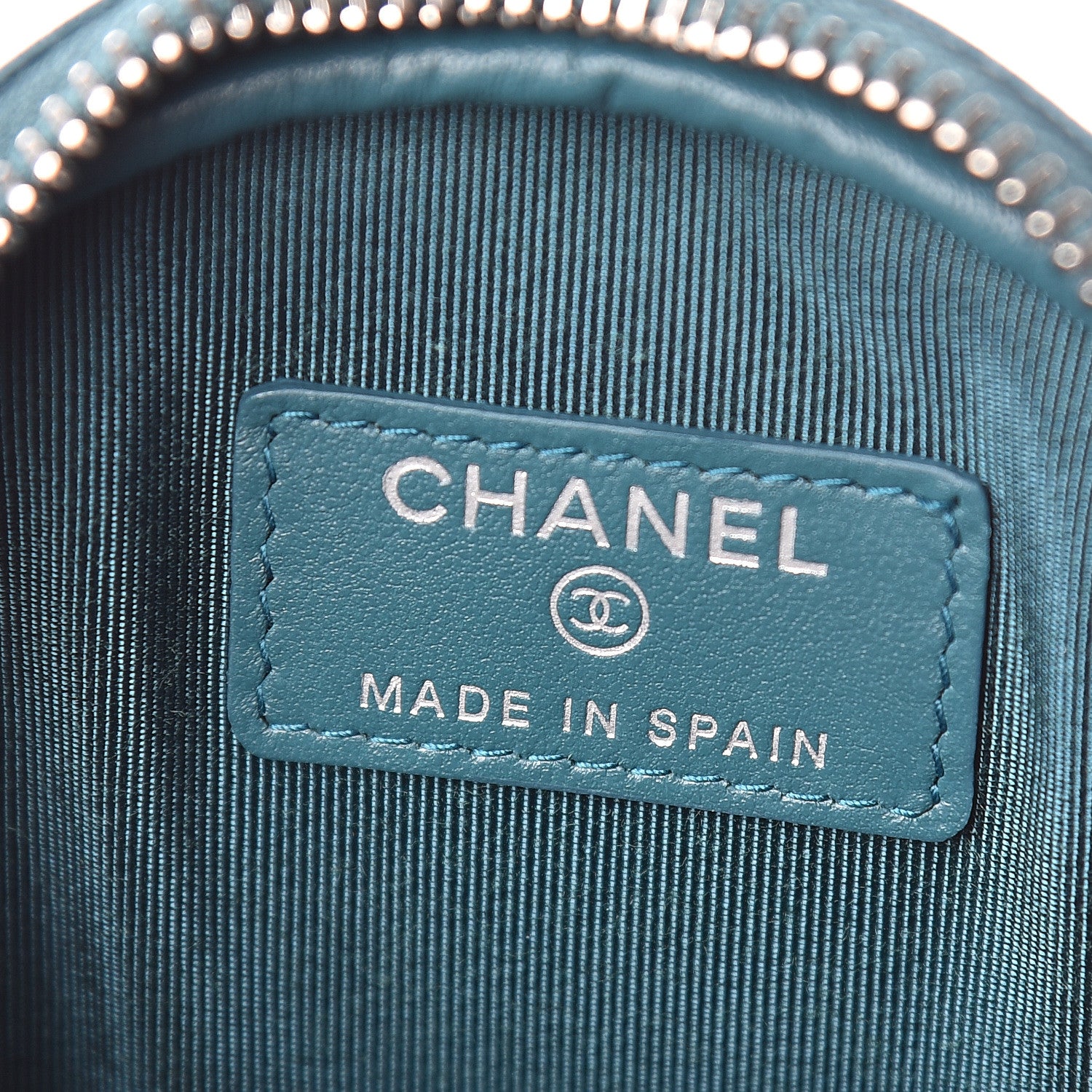 Chanel Caviar Quilted Zip Around Classic Coin Purse Dark Turquoise 6 of 8
