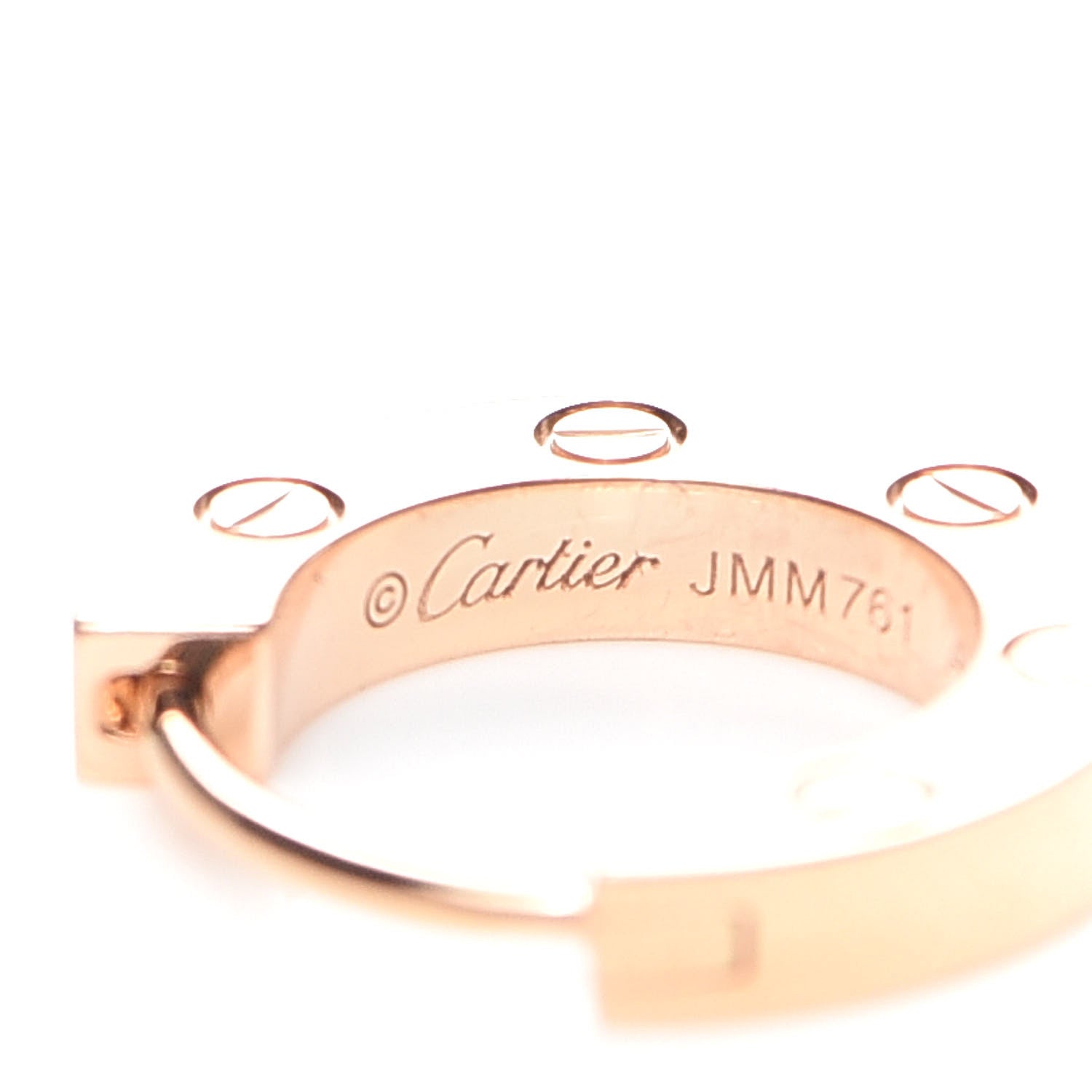 Cartier 18K Pink Gold Single LOVE Hoop Earring 4 of 8