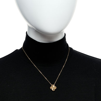 Van Cleef & Arpels 18K Yellow Gold Guilloche Vintage Alhambra Pendant Necklace 2 of 6