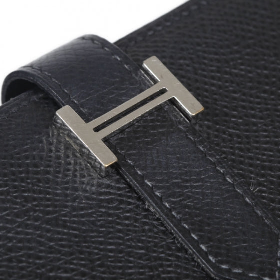 Hermes Epsom Leather Bearn Wallet Noir 6 of 10
