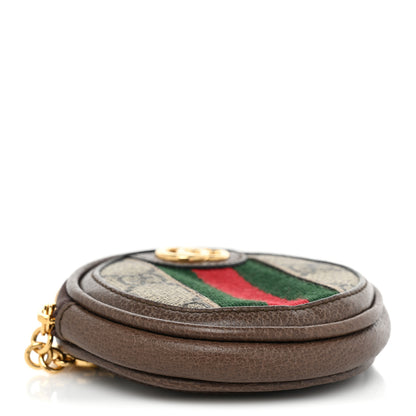 Gucci GG Supreme Monogram Web Ophidia Round Coin Purse Beige New Acero 4 of 8