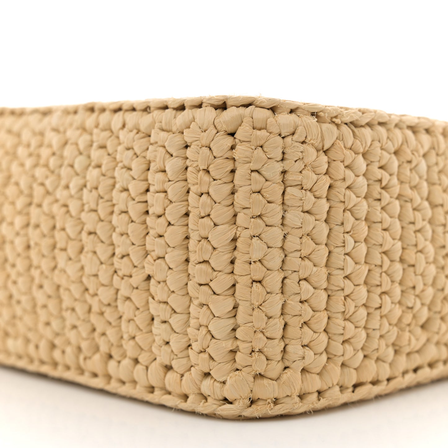Yarn Raffia Effect Crochet Mini Re-Edition 2000 Shoulder Bag Naturale