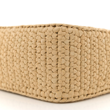 Prada Yarn Raffia Effect Crochet Mini Re-Edition 2000 Shoulder Bag Naturale 9 of 12