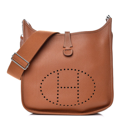 Hermes Taurillon Clemence Evelyne III PM Gold 1 of 10