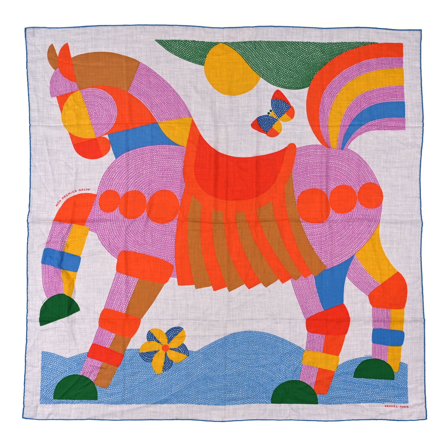 Cashmere Silk Mon Premier Galop Shawl 140 Gris Chine Rouge