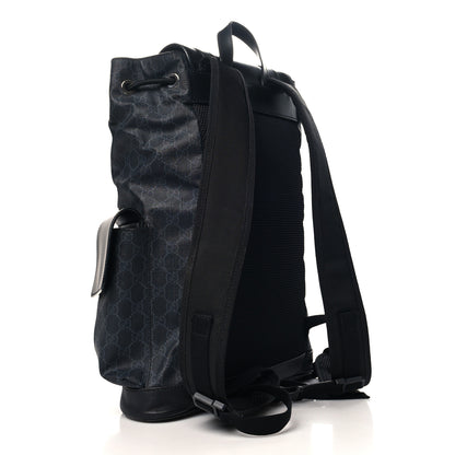 Gucci Soft GG Supreme Monogram Calfskin Web Double Buckle Backpack Black 3 of 11