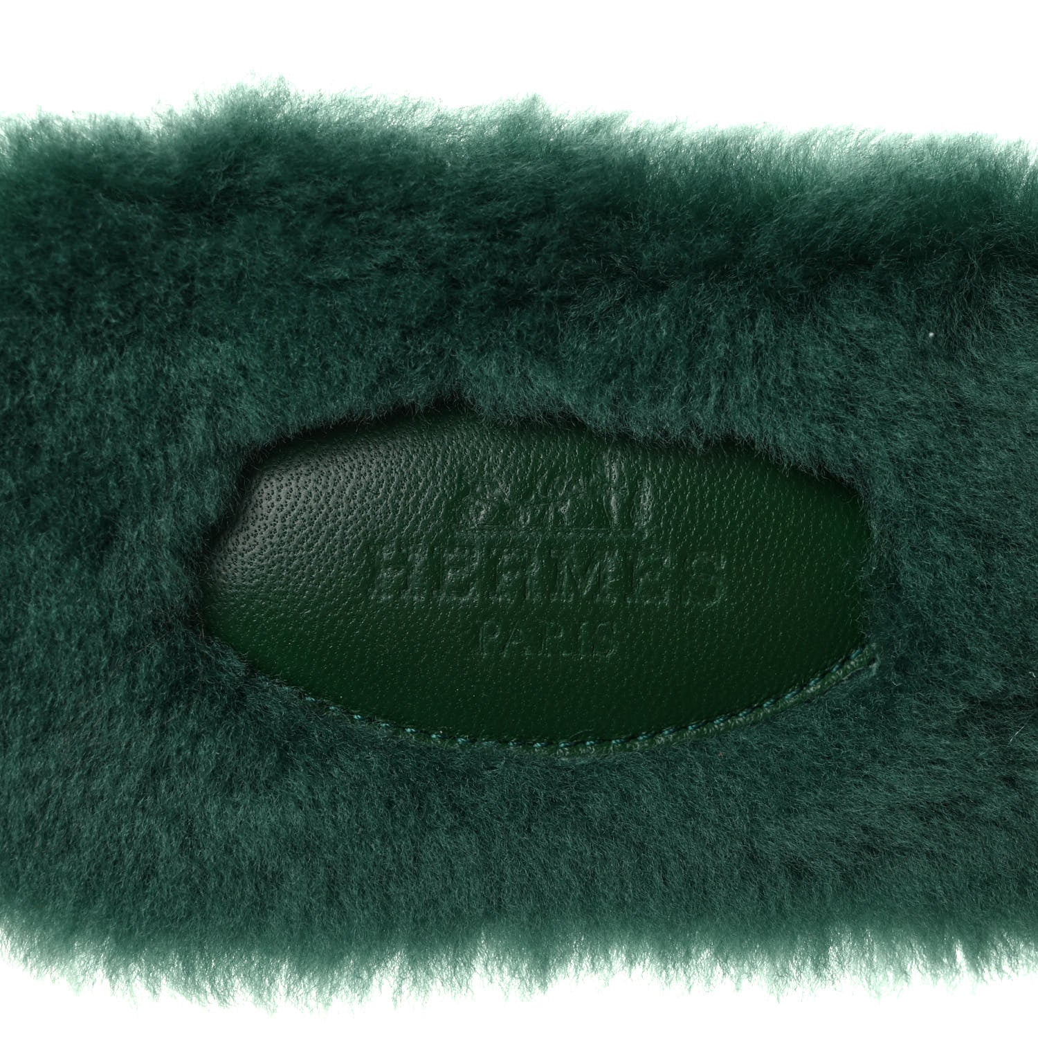 Hermes Woolskin Oran Sandals 39 Vert Anglais 7 of 8