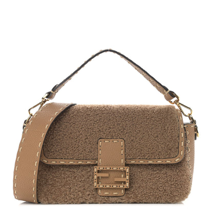 Fendi Curly Sheepskin Cuoio Romano Selleria Baguette Camel Cammello 1 of 11
