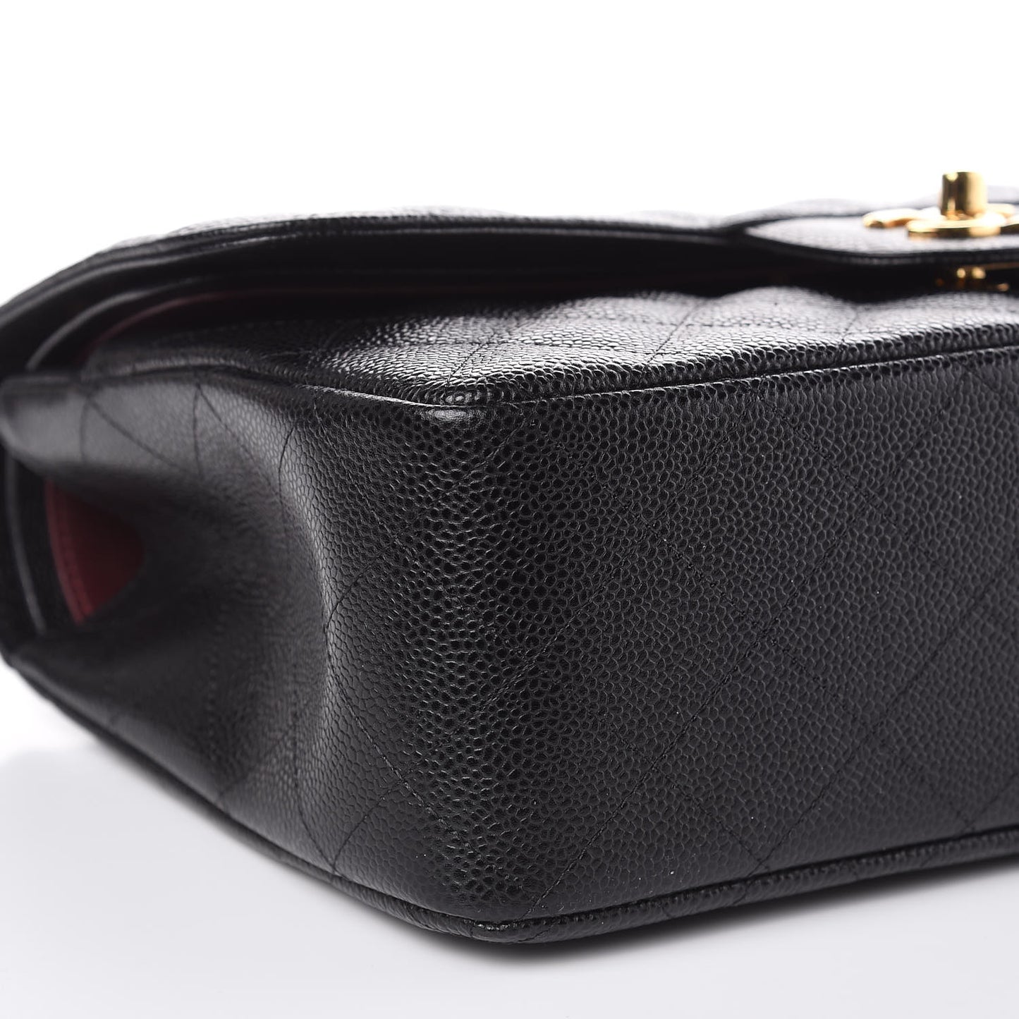 Caviar Quilted Jumbo Double Flap Black