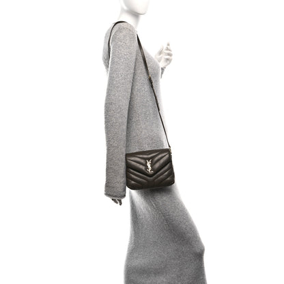 Saint Laurent Calfskin Y Quilted Monogram Toy Loulou Crossbody Bag Soil Brown 2 of 12