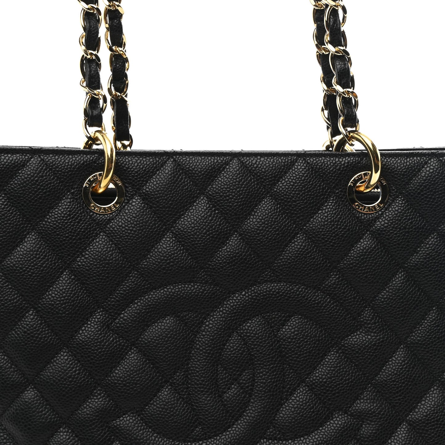 Caviar Quilted Grand Shopping Tote GST Black