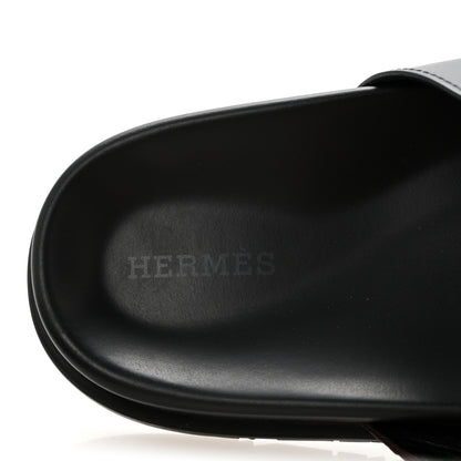 Hermes Lizard Calfskin Womens Chypre Sandals 38.5 Ombre Black 8 of 9