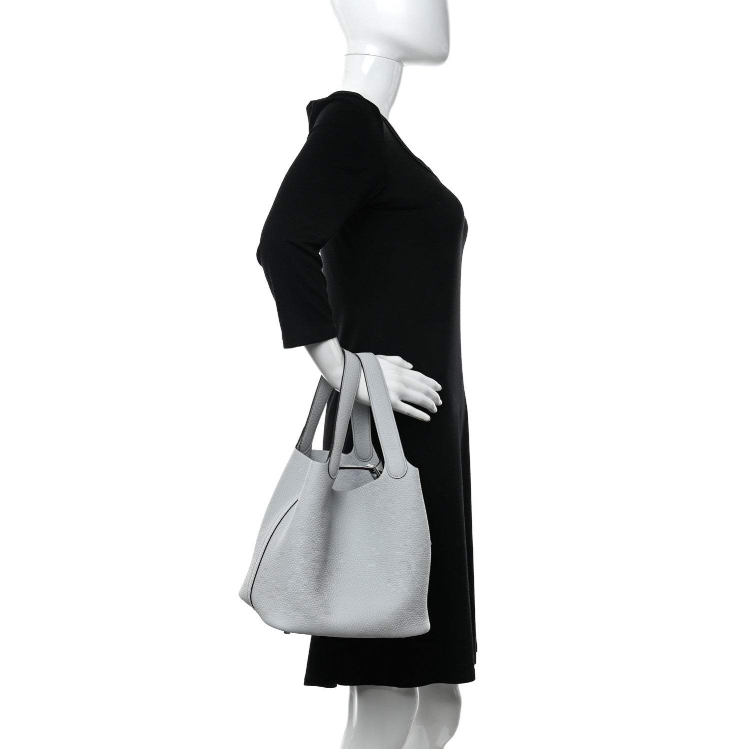 Hermes Taurillon Clemence Picotin Lock 22 MM Bleu Brume 2 of 11