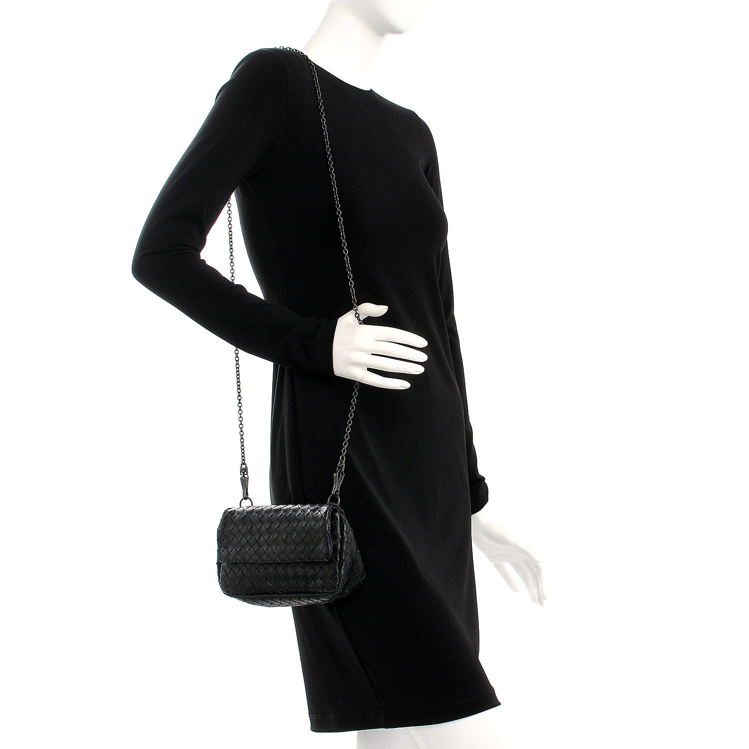 Bottega Veneta Nappa Intrecciato Mini Messenger Bag Nero Black 2 of 11