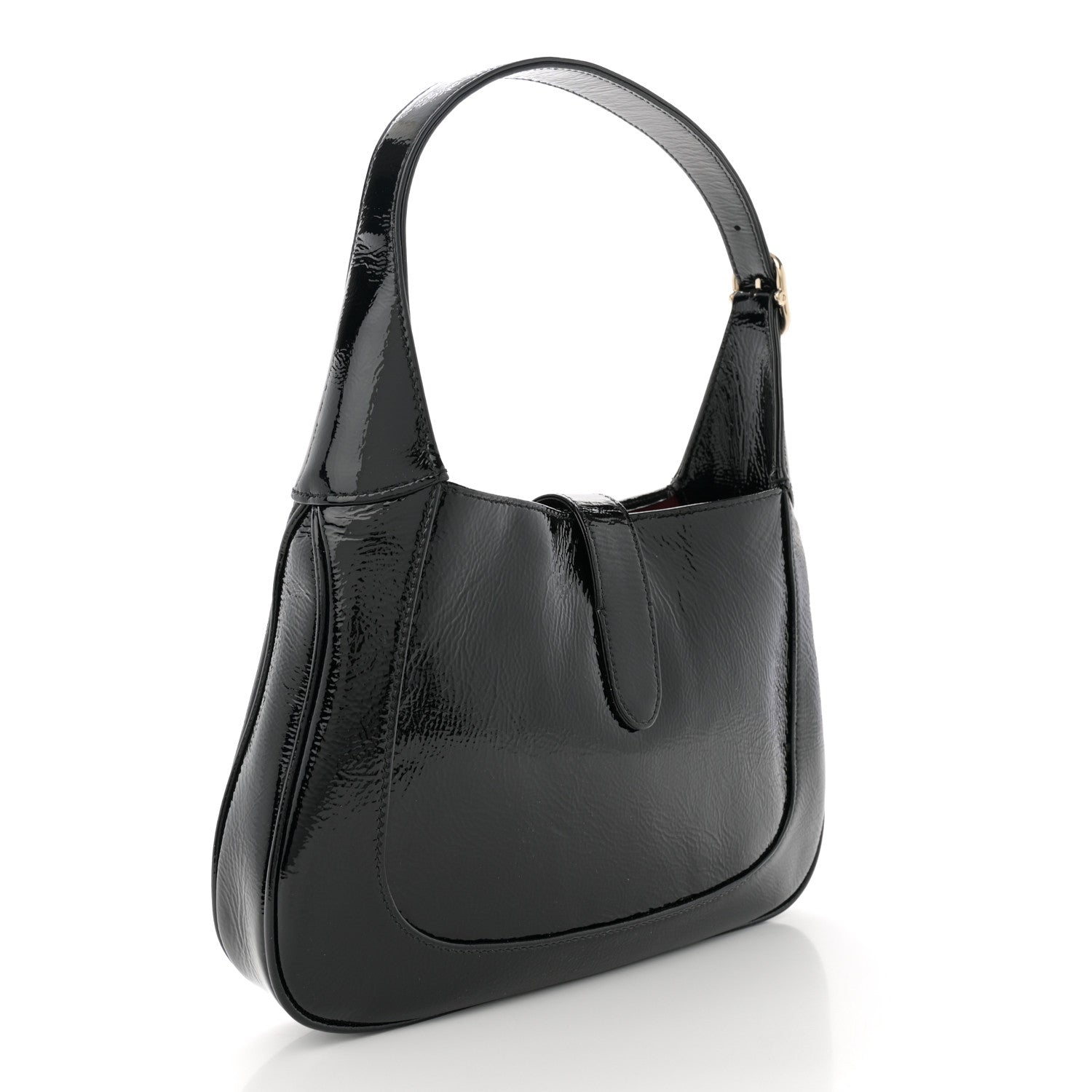 Gucci Patent Calfskin Small Jackie Shoulder Bag Black 3 of 10