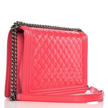Chanel Patent Quilted Large Boy Flap Pink 3 of 11