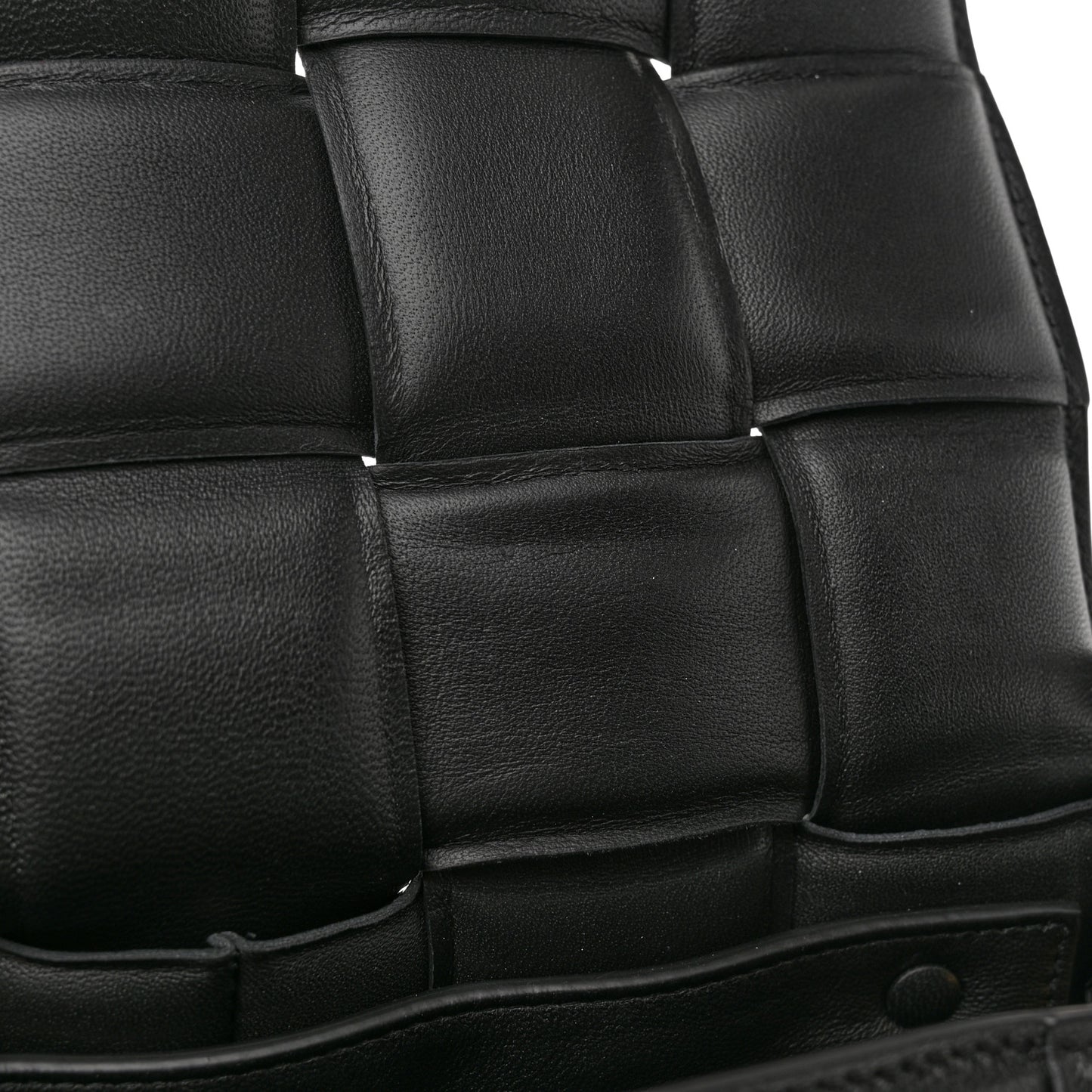 Nappa Maxi Intreccio Padded Cassette Crossbody Bag Black