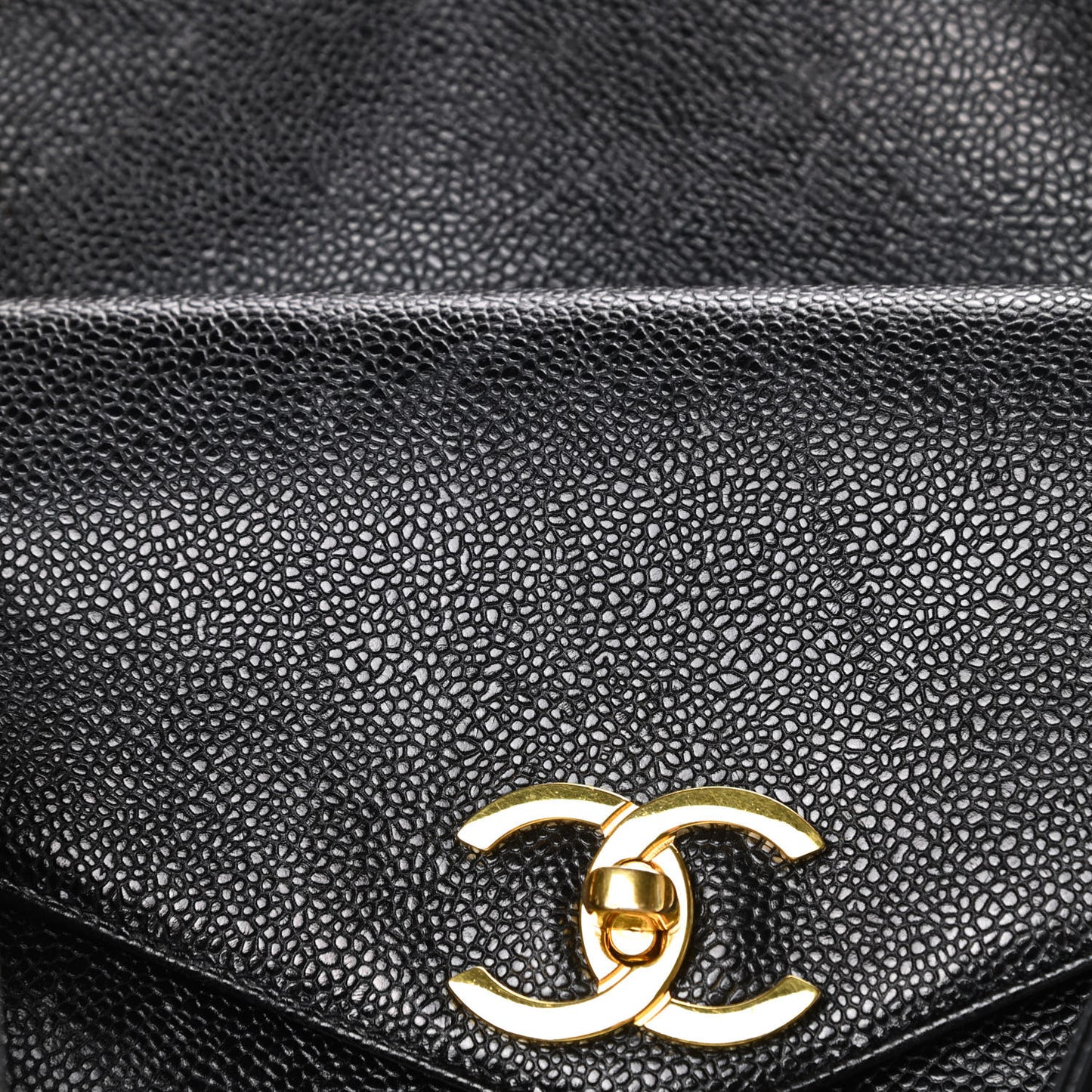 Caviar Flap Shoulder Bag Black