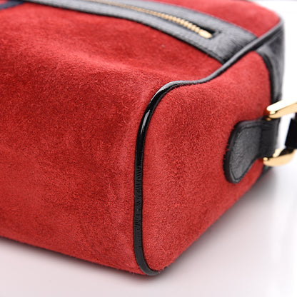 Gucci Suede Patent Web Small Ophidia Shoulder Bag Hibiscus Red Black 8 of 9