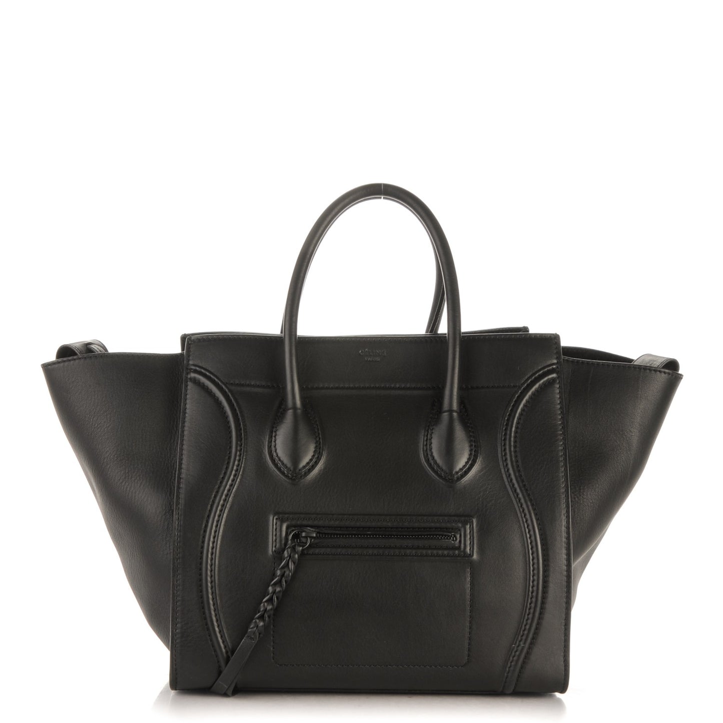 Supple Calfskin Medium Phantom Luggage Black