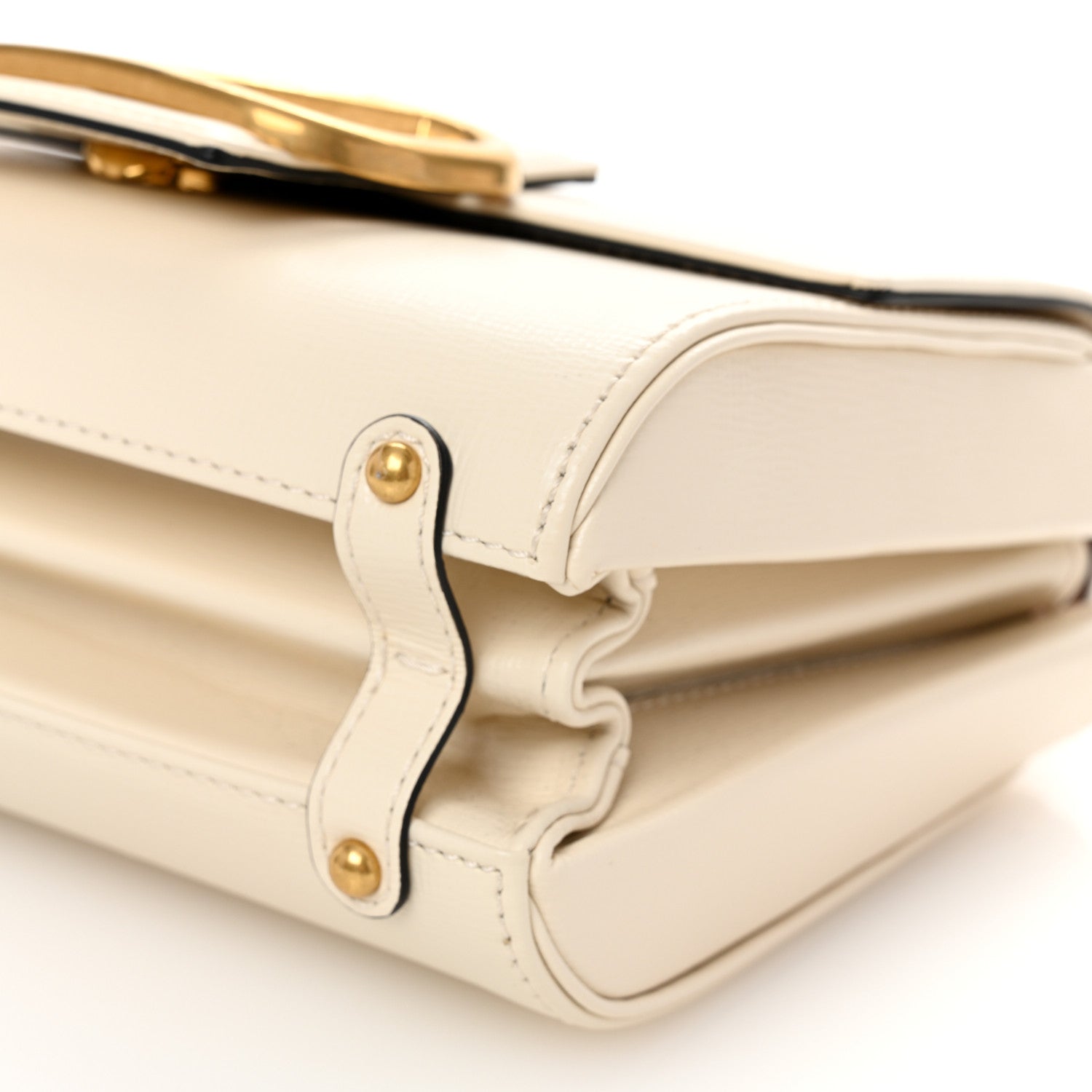 Valentino Garavani Grainy Calfskin VLogo Stud Sign Shoulder Bag Light Ivory 9 of 9