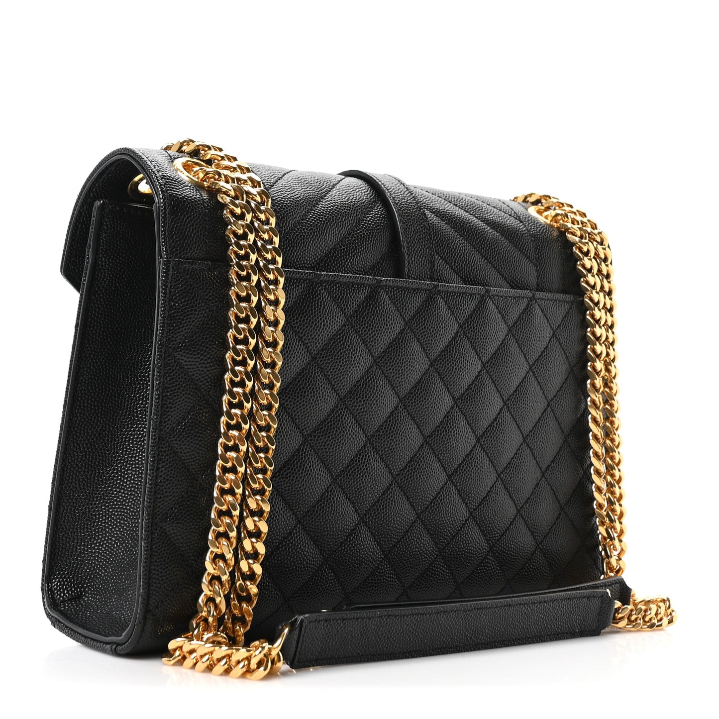 Lambskin Mixed Matelasse Triquilt Medium Monogram Satchel Black