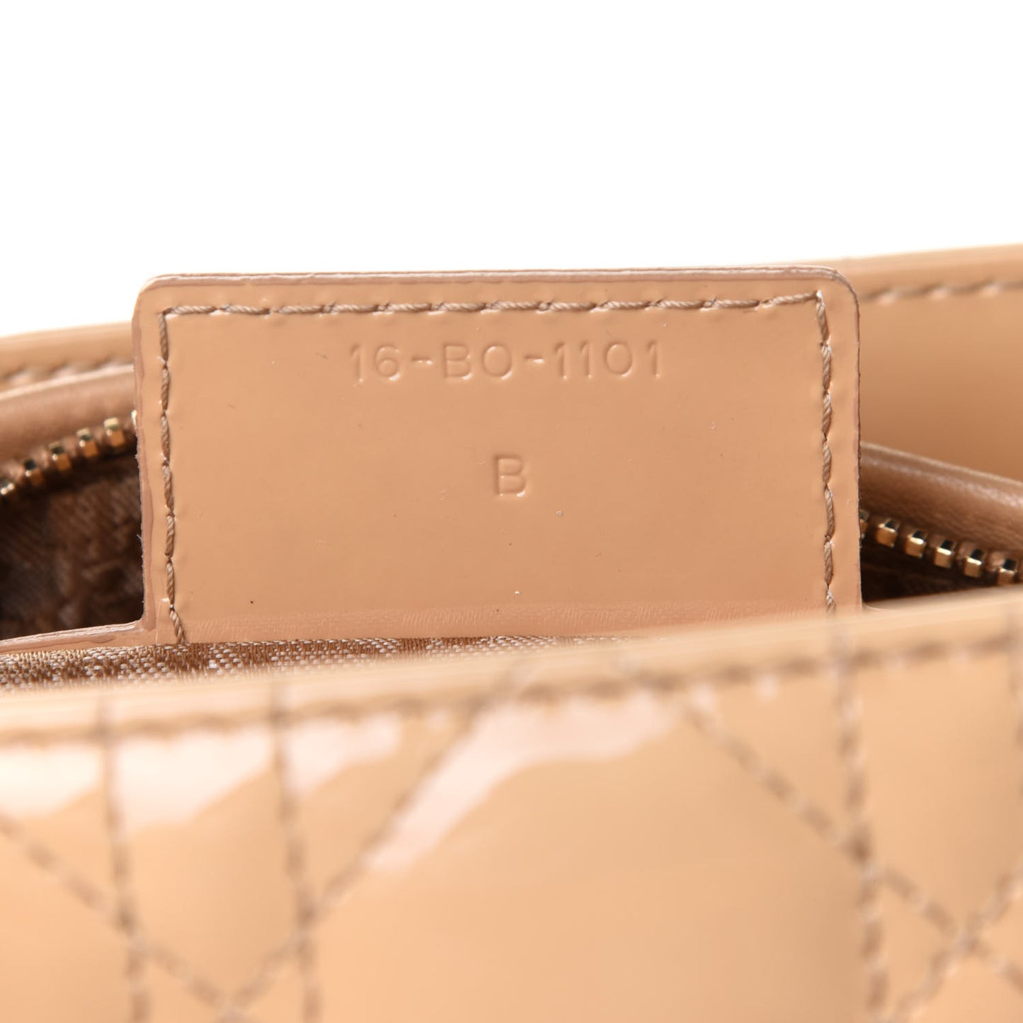 Patent Cannage Medium Lady Dior Beige