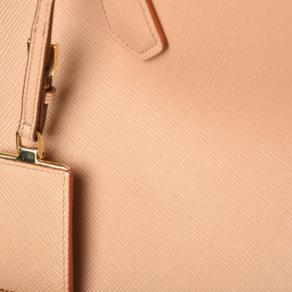 Prada Saffiano Cuir Large Double Bag Noisette Papaya 9 of 9