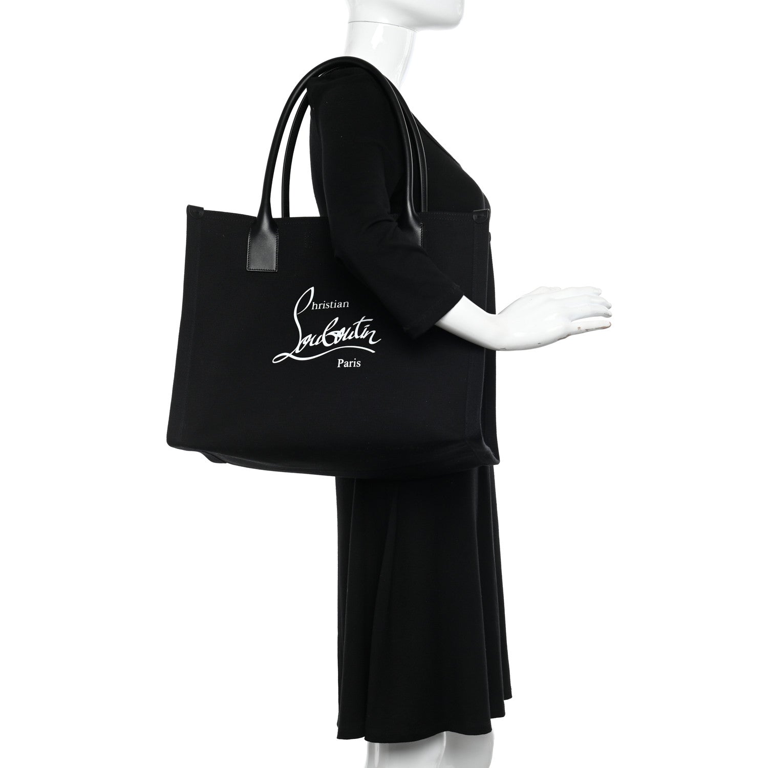 Christian Louboutin Canvas Nastroloubi Large Tote Black 2 of 13