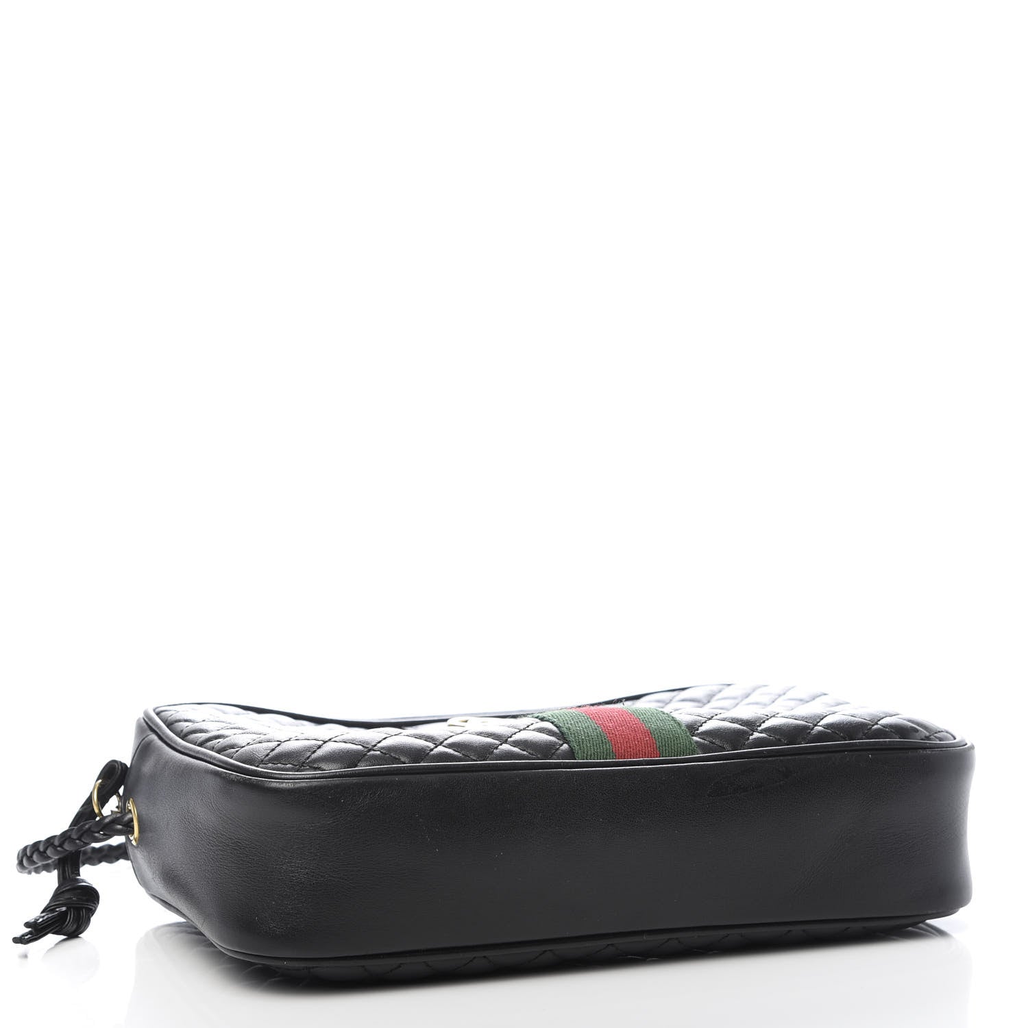 Gucci Calfskin Web Trapuntata Small GG Shoulder Bag Black 4 of 9