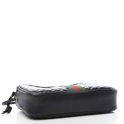 Gucci Calfskin Web Trapuntata Small GG Shoulder Bag Black 4 of 9