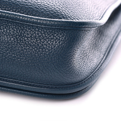 Hermes Taurillon Clemence Evelyne III PM Bleu De Malte 7 of 8