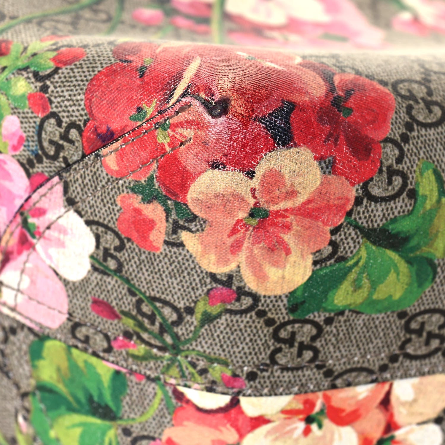 Gucci GG Supreme Monogram Blooms Large Reversible Tote Beige Multicolor Dry Rose 17 of 28