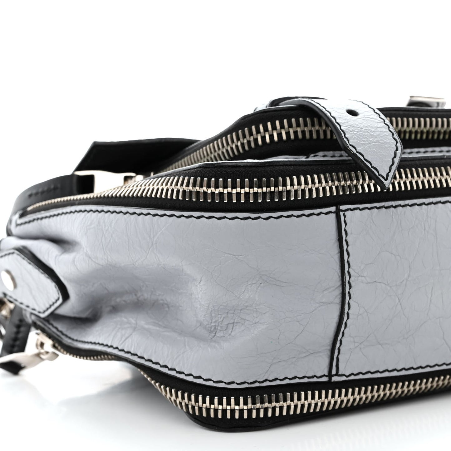 Paper Lambskin Tiny PS1 Plus Zip Satchel Dove Grey