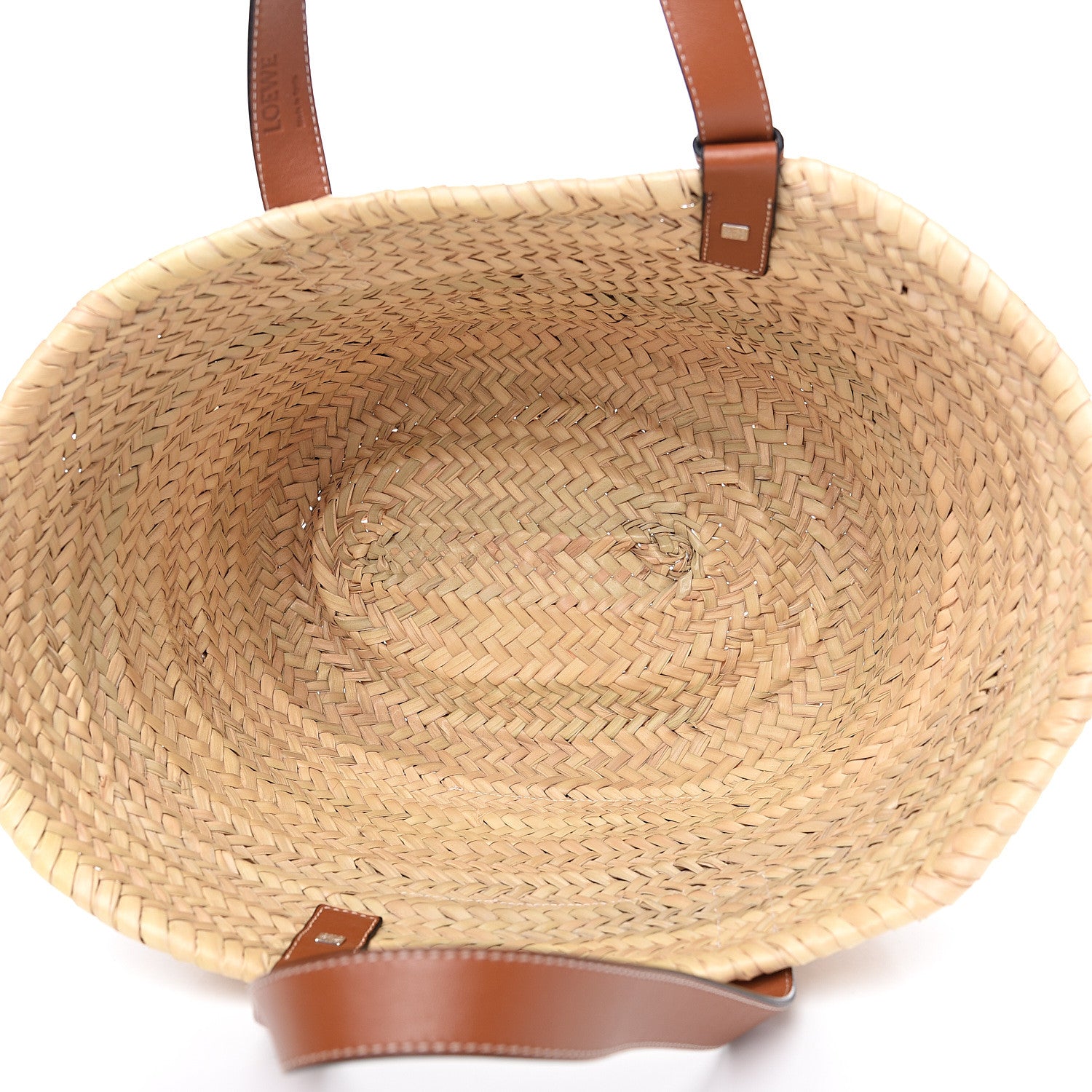 Loewe Raffia Basket Tote Bag Natural Tan 4 of 9