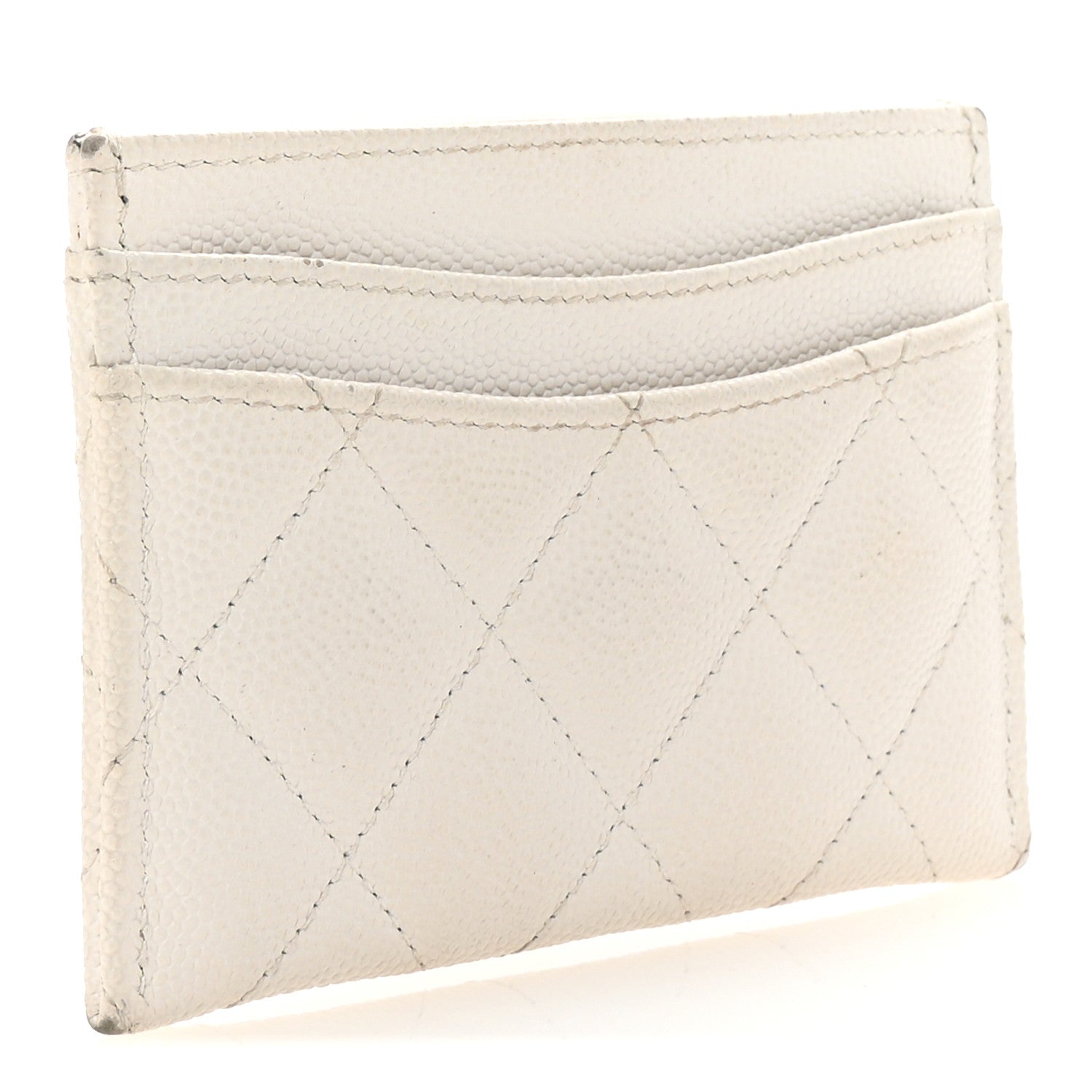Chanel Caviar Quilted Card Holder White 3 of 8