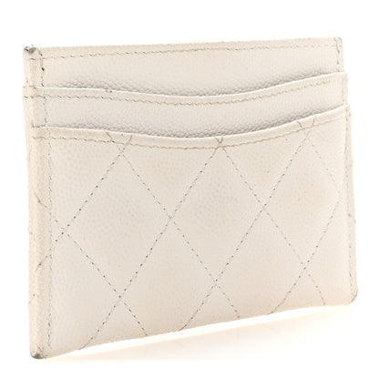Chanel Caviar Quilted Card Holder White 3 of 8