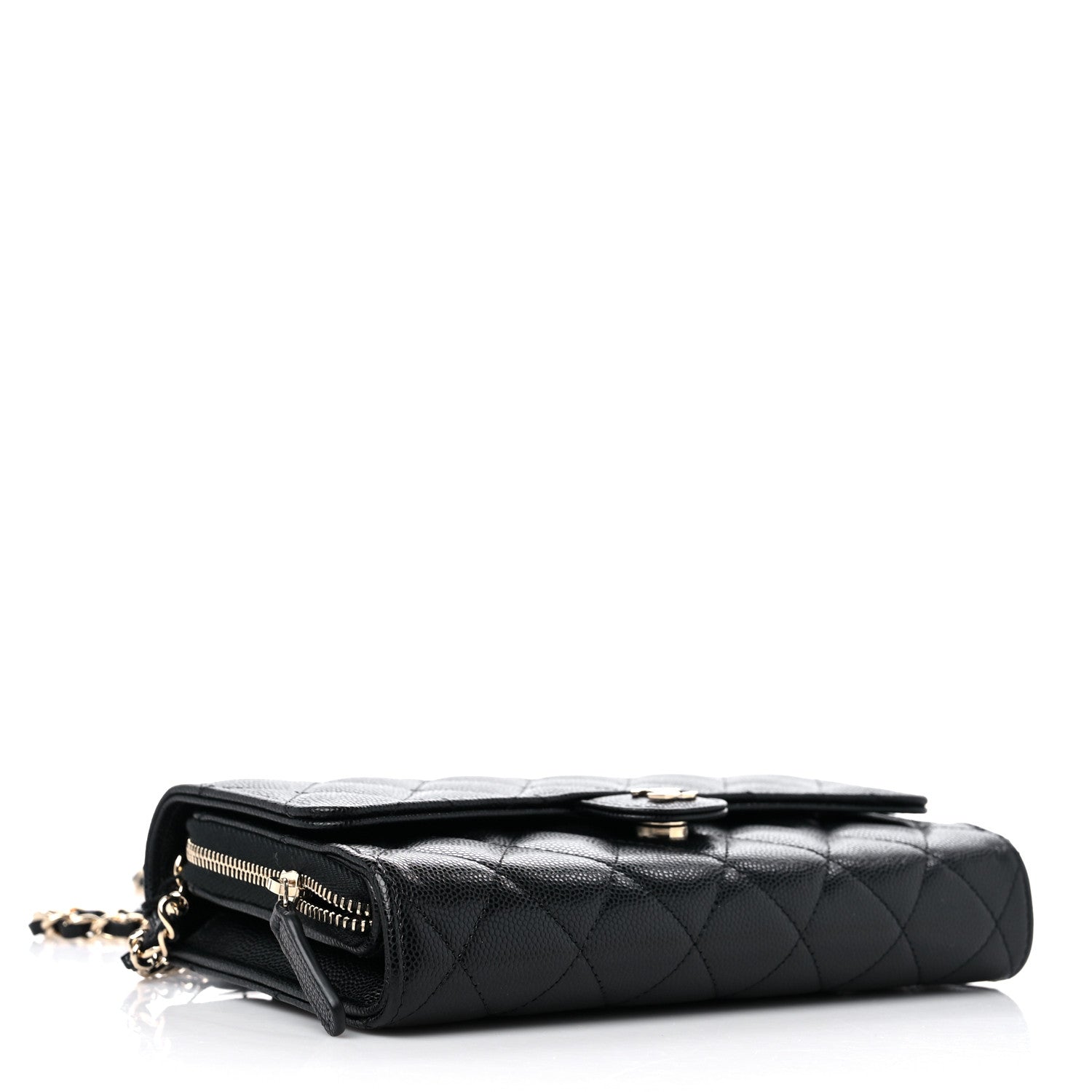 Chanel Caviar Quilted Phone Holder Wallet on Removable Chain Black 5 of 13