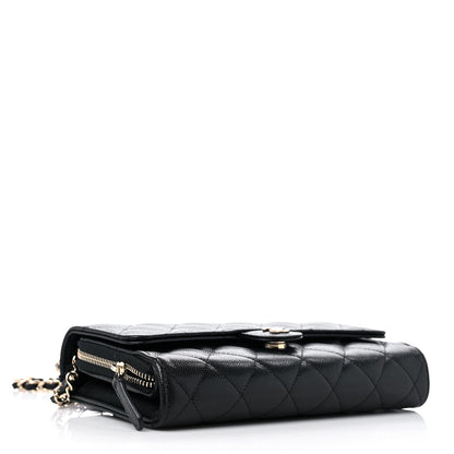 Chanel Caviar Quilted Phone Holder Wallet on Removable Chain Black 5 of 13