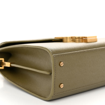 Saint Laurent Grain de Poudre Mini Classic Monogram Cassandra Top Handle Olive 8 of 9