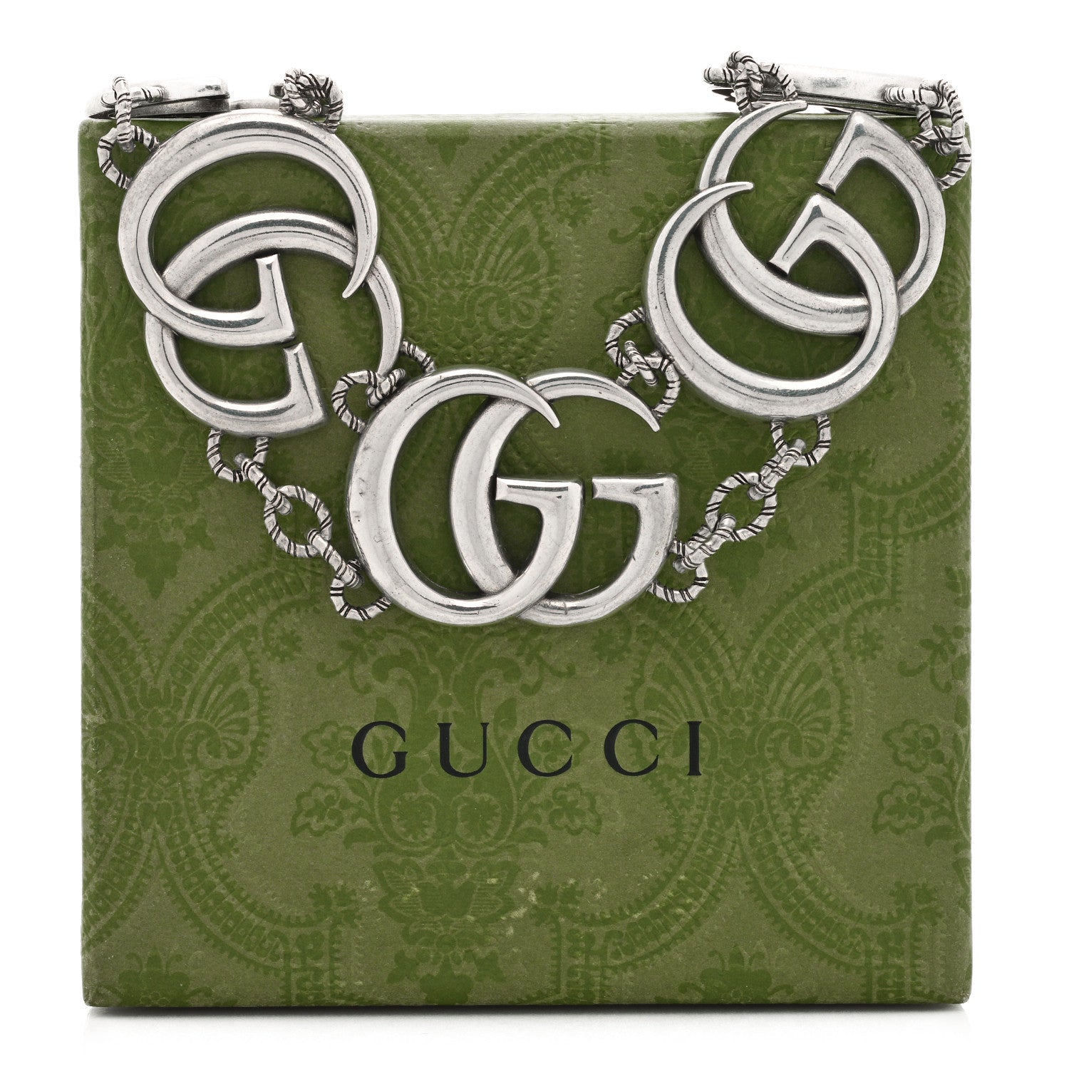 Gucci Sterling Silver Double G Marmont Statement Necklace 6 of 6