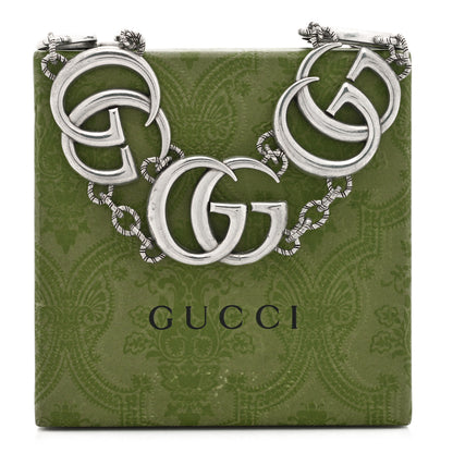 Gucci Sterling Silver Double G Marmont Statement Necklace 6 of 6