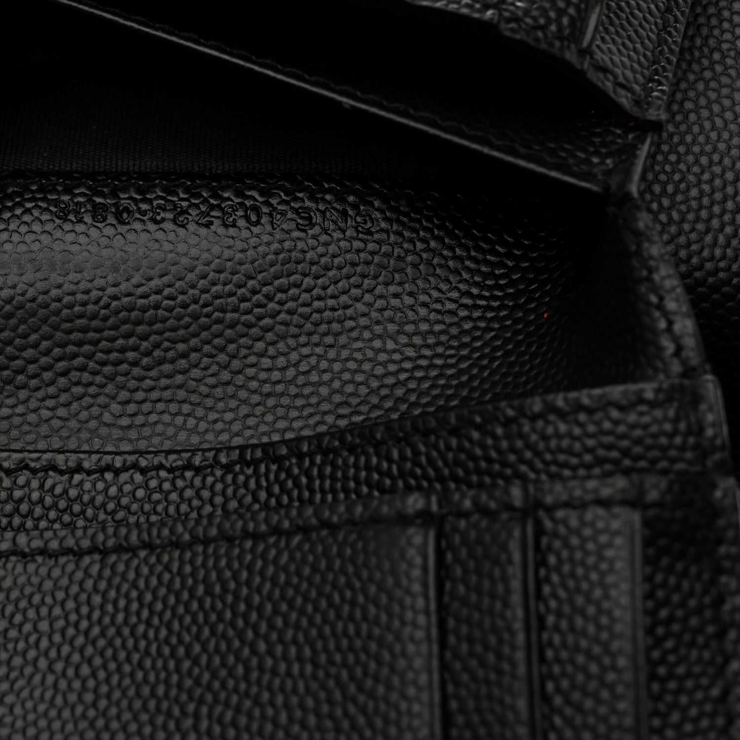 Saint Laurent Grain De Poudre Matelasse Chevron Monogram Compact Zip Around Wallet Black 8 of 8