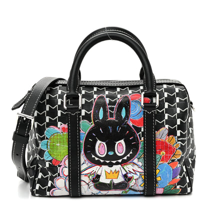 Moynat X KASING LUNG Calfskin Canvas M Labubu Boston Bag Black Multicolor 1 of 11