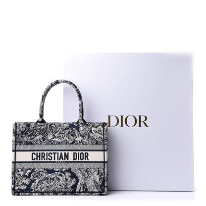 Christian Dior Canvas Embroidered Medium Toile De Jouy Reverse Book Tote Blue 9 of 9