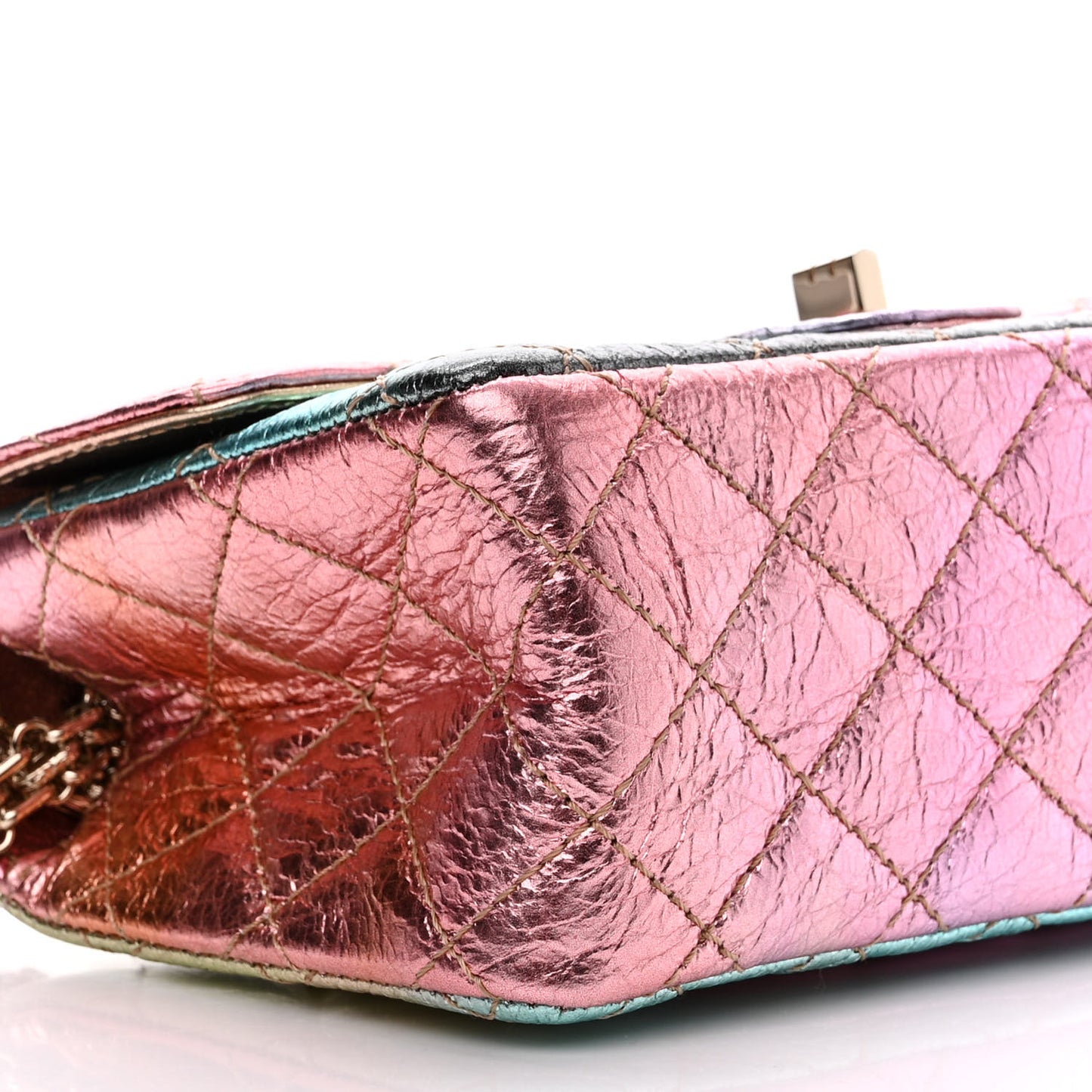 Metallic Goatskin Quilted Mini 2.55 Reissue Flap Multicolor
